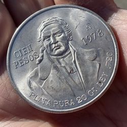 Cien 100 Pesos 1978. Coin Of Mexico 