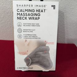 Sharper Image Heated Neck Wrap, Massaging Weighted, Calming Comfort, 9 Settings