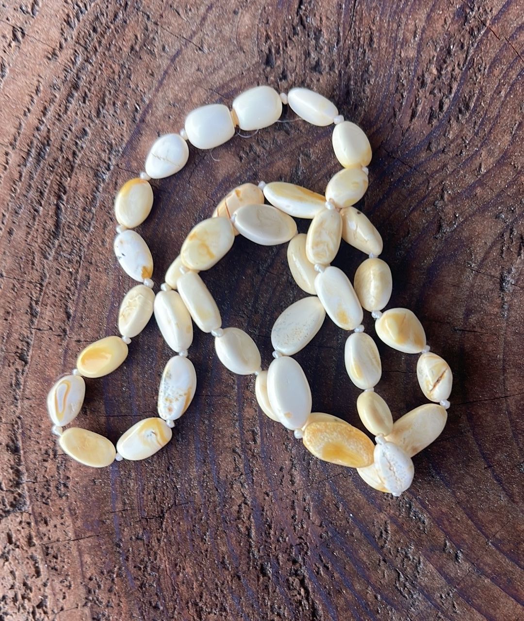 Rare white Cream baltic amber Beaded Necklace