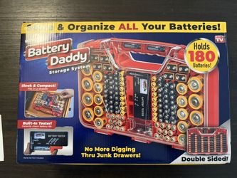 Battery Daddy 180-Battery Organizer with Tester – New