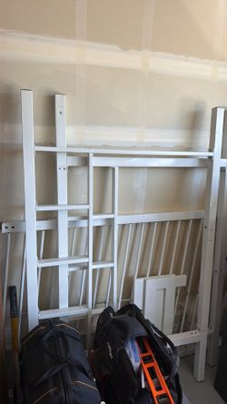 White metal loft bed