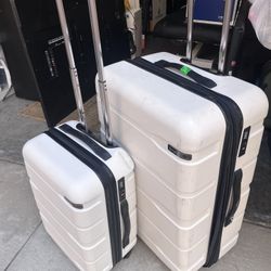 2-Piece Hard Shell Luggage Set (Carry-On + Large) – Spinner Wheels – $80