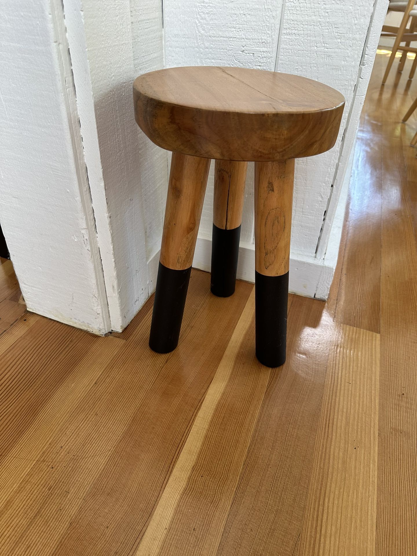 Serena And Lily Dip Dyed Small Wood Stool 15”
