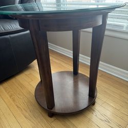 Accent / Side Table With Glass Top