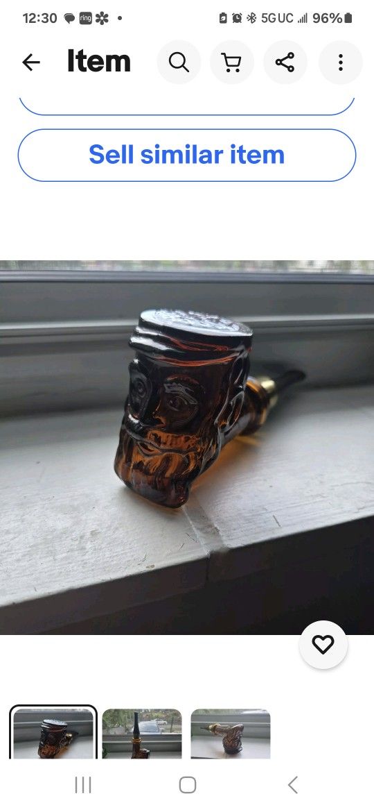 Antique Men's Face Pipe Colonge Bottle