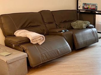 FREE – Leather Power Reclining Sofa + Rocking Recliner