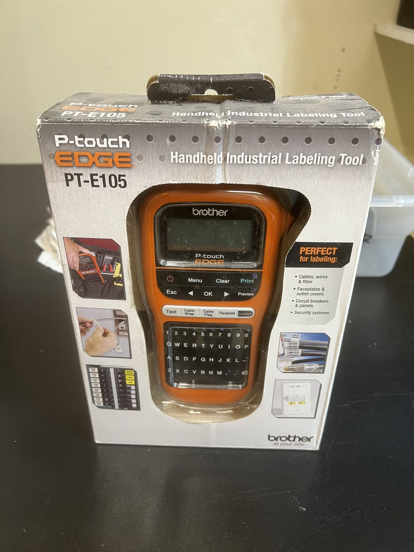 BRAND NEW Brother P-Touch Edge PT-E105 Handheld Industrial Electric Label Maker 