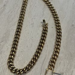 Miami Cuban Link Chain Yellow Gold Plated 24” 