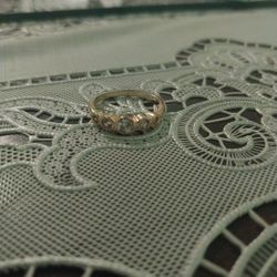 CZ Ring 14k Gold Plated Ring Size 5.5