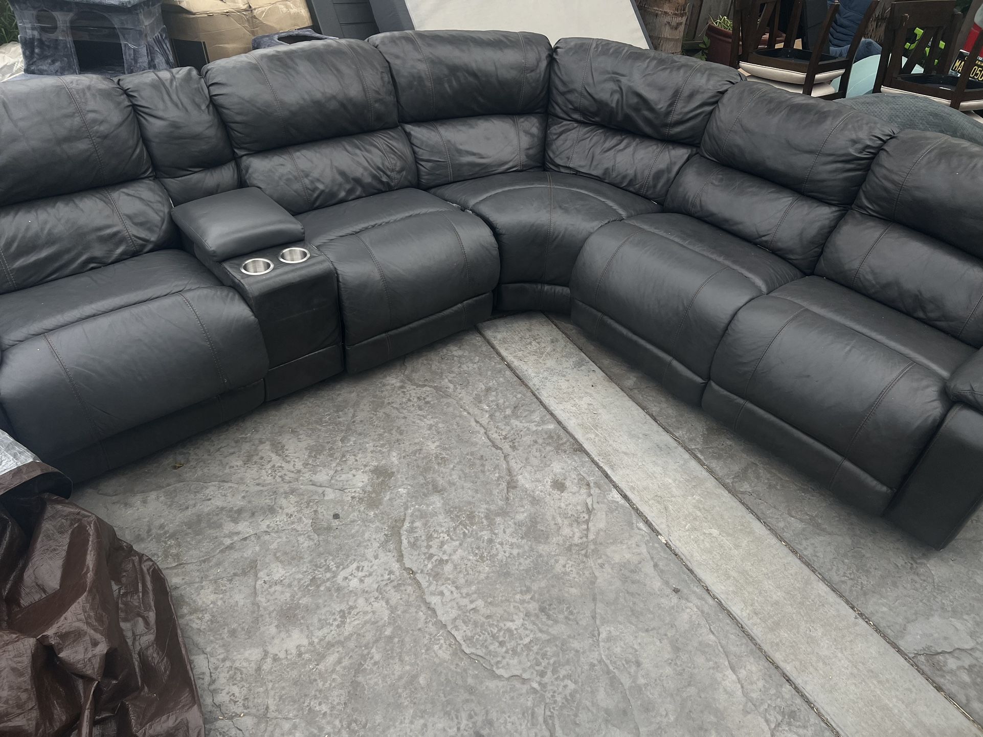 Leather power Reclining Sofa