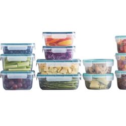 Snapware Total Solution 38-Piece Plastic Food Storage Set.