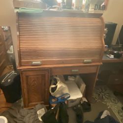 Oak Roll Top Desk