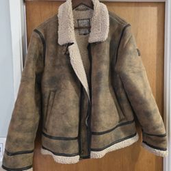 Men's Guess Faux Suede Leather Sherpa XL 
