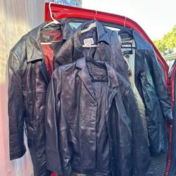4 leather jackets in good condition
