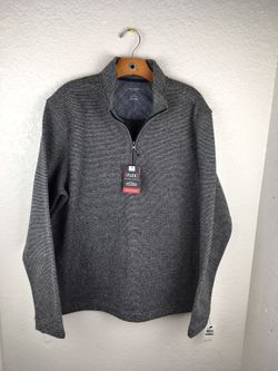 Van Heusen = Ribbed = 1/4 Zip Long Sleeve Pullover Top = Men's = Men's L