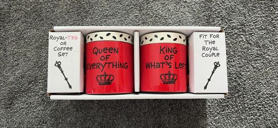 Our Name Is the Mud “King & Queen” Coffee Mug Set – New in Box