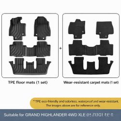 Brand New Floor Mats for Toyota Grand Highlander (Including Trunk Mat)