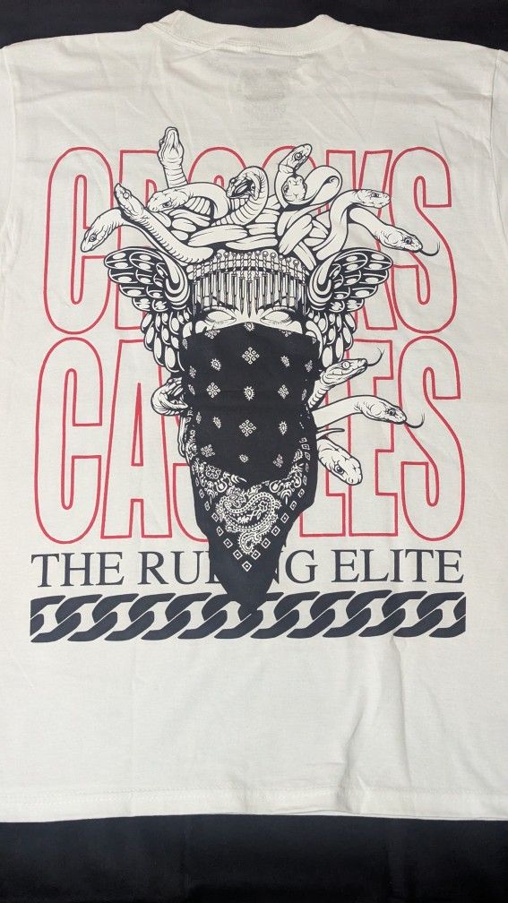 Crooks & Castles Medusa Graphic Tee White Men's Small Short Sleeve