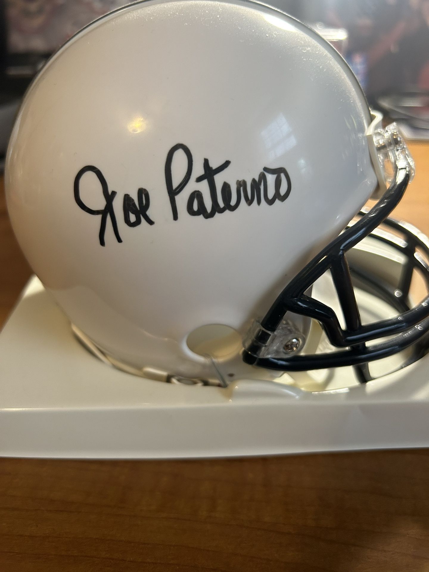 Joe Paterno signed mini helmet