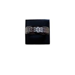 Size 14 Three Keys Black Cross Design Wedding Band