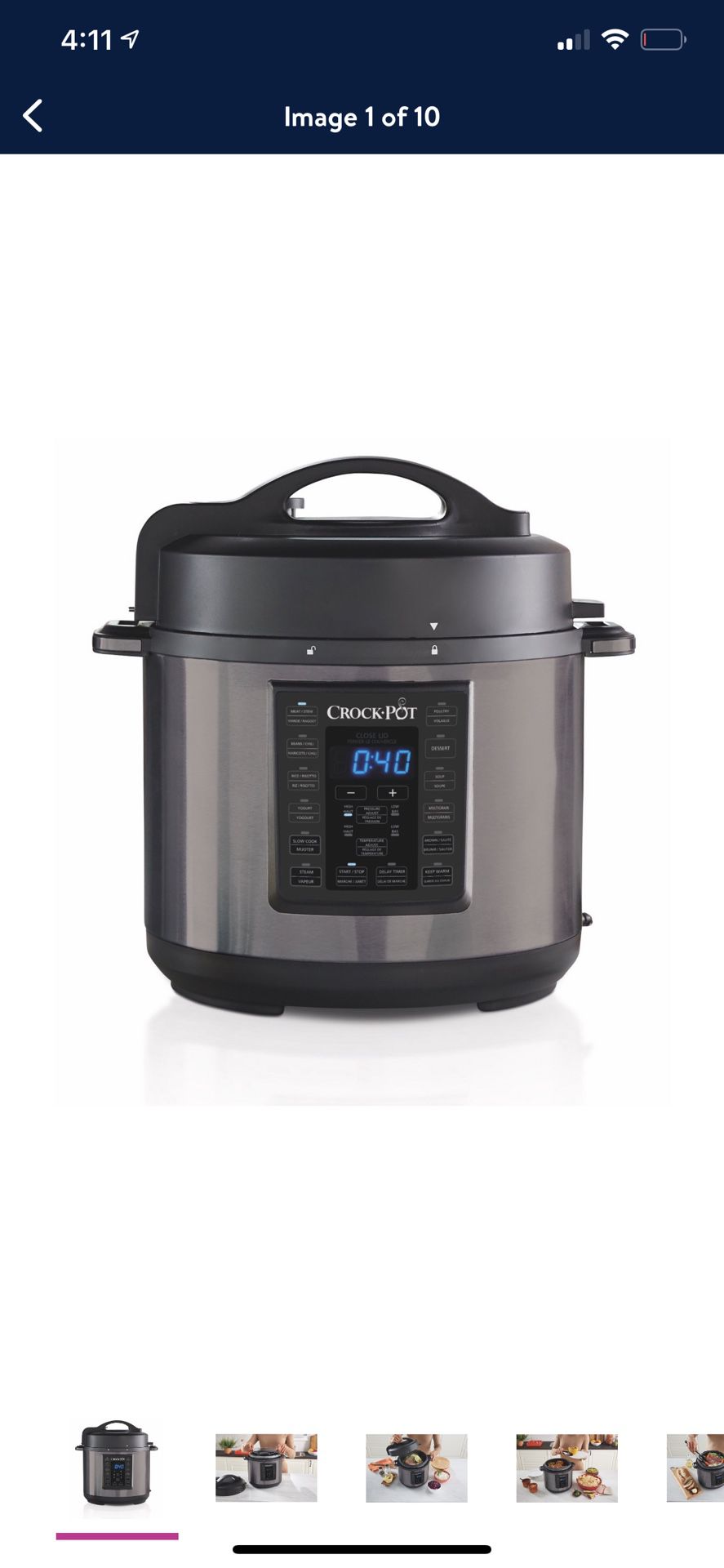 Crock-Pot 6 Qt 8-in-1 Multi-Use pressure cooker