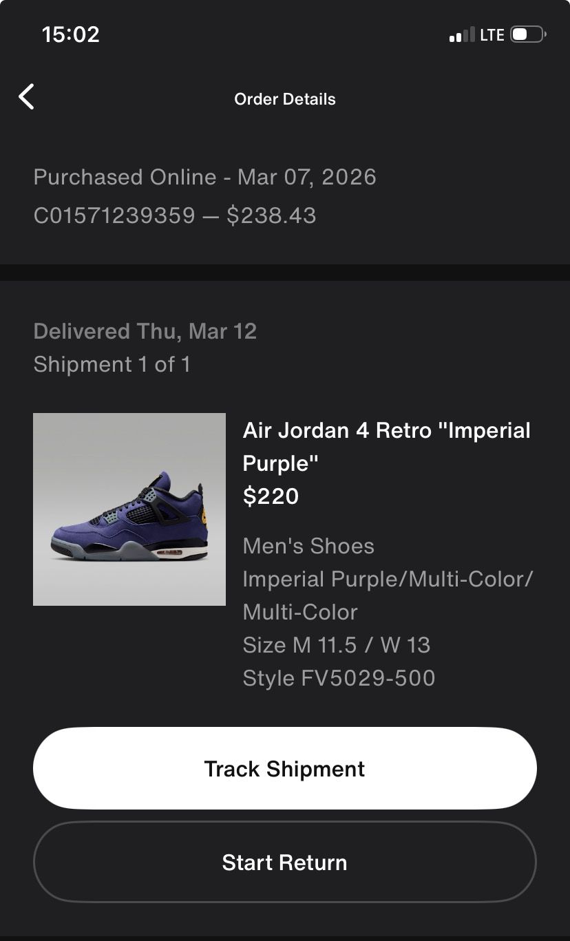 Jordan 4 retro Imperial Purple