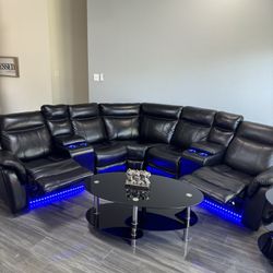 Leather Couches Living Room Set