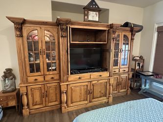 Large Knotty Alder Armoire/Entertainment Center