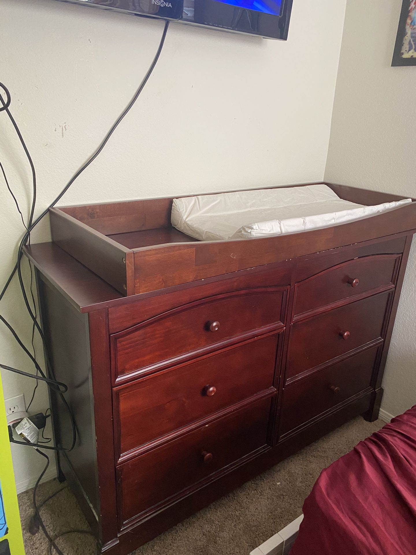 Dresser with changing table and pad