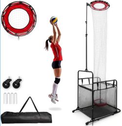 Volleyball Setting Net, Setter Volleyball Training Net Adjustable Height( 6.9ft - 10.8ft), 45°-180° Adjustable Angle, Stable Base for Indoor Outdoor P