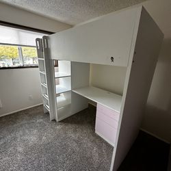 Loft Bed With Desk And Bookshelf