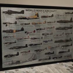World War II Aircraft Puzzle - Framed