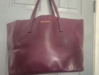Michael Kors Plum Colored Leather Emry Tote Bag
