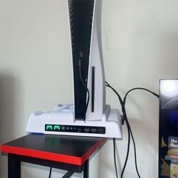 Sony PlayStation 5 Disc Edition 825GB White Console with Cooling Stand