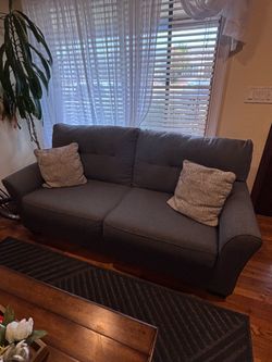 Gray/Blue fabric sofa 2 seater