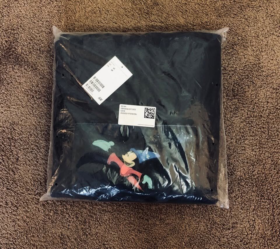 H&M Disney Fantasia Mickey Mouse Hoodie - Men's Size Medium BRAND NEW SEALED