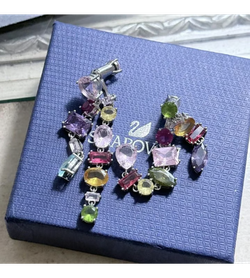 Swarovski Crystal Asymmetrical Drop Earrings