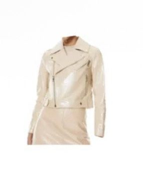 Alice & Olivia Vegan Crocodile Leather Moto Jacket