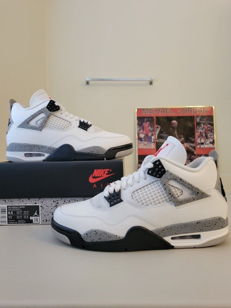 Air Jordan 4 White Cement OG Retro ✅️ Size 9.5 Men's 🆕️ DS Brand New, 100% Authentic Guaranteed 👌🏼Nike AJ4 IV 🔥🔥🔥 