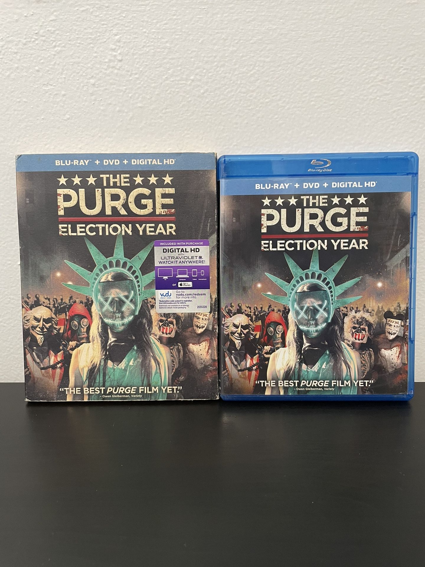 The Purge Election Year Blu-Ray DVD 2 Disc Combo w/ SlipCover Horror 2016