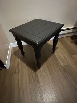 Black Wood End Table with Turned Legs