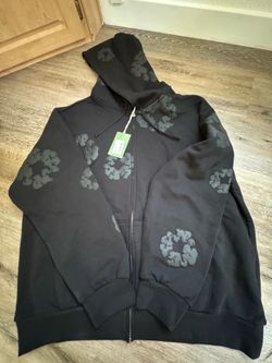 Denim Tears Mono Cotton Wreath Zip Hoodie/ Black