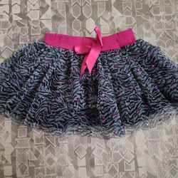 Zebra Tutu with Pink Waistband and Sparkles 6-9 Months