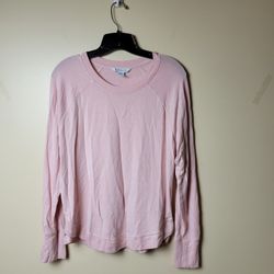 Athleta Womens Pink Mindset Sweatshirt Modal Blend Long Sleeve Size Medium