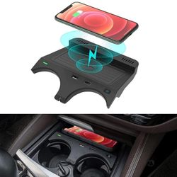 Car Wireless Charger for bmw 5 Series M5 2017 To 2021 bmw 6 Series M6 2018 To 2019 Center Console Accessory Panel 15W Mobile Phone inductive Char