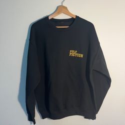 Black Pulp Fiction Movie Embroidery Crewneck Sweatshirt