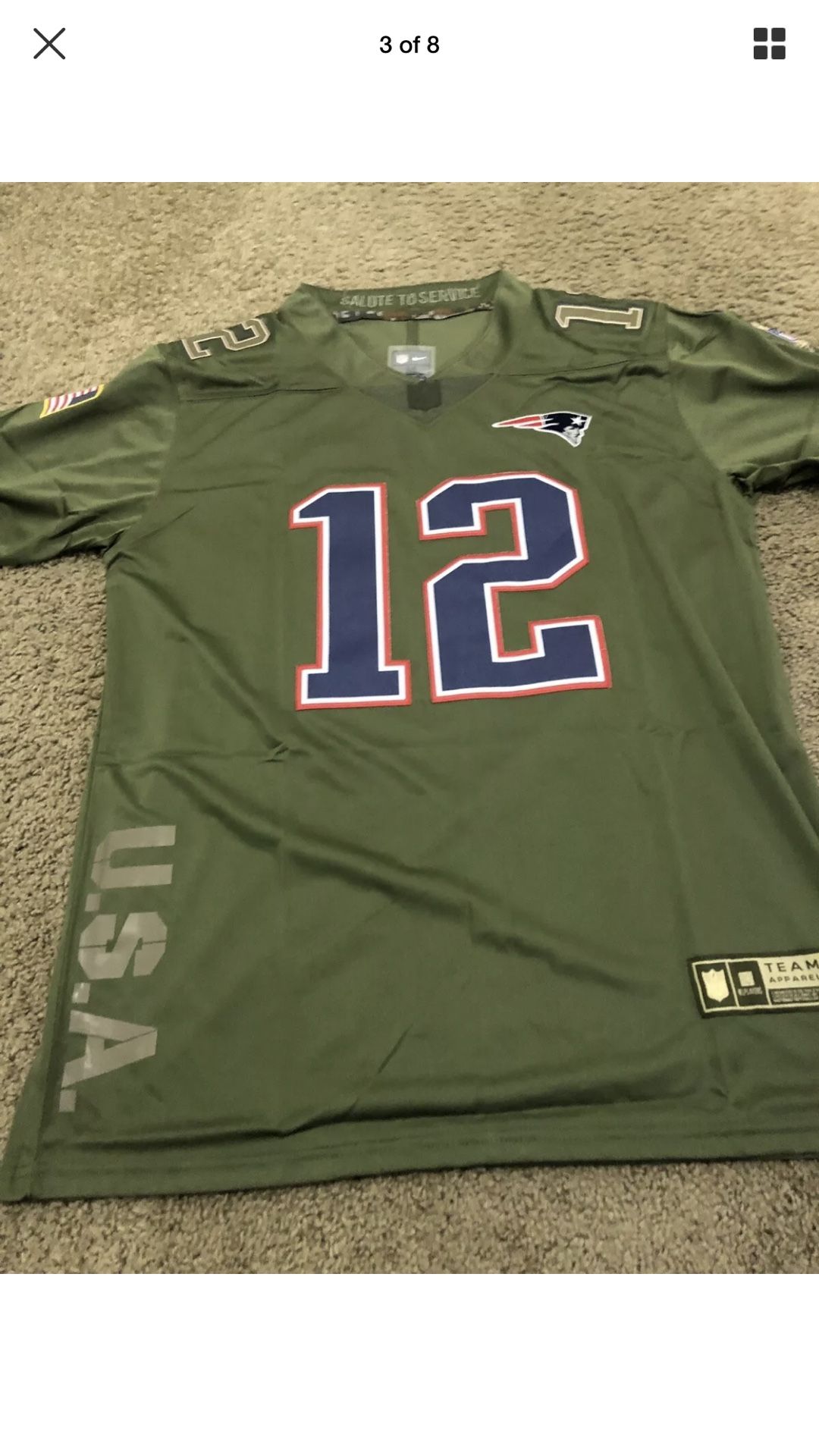 Medium Tom Brady Salute To Service New England Patriots NFL Nike Jersey