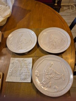 3 Vintage 1969 "Laid In A Manger " Christmas nineteen sixty nine collectible plate