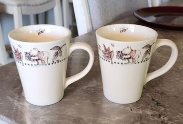 Disney Winnie the Pooh 4.5" Coffee Cup Tea Mug Tigger & Piglet & Bee Set of 2