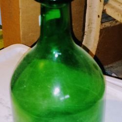 Antique Green Glass Bottle 